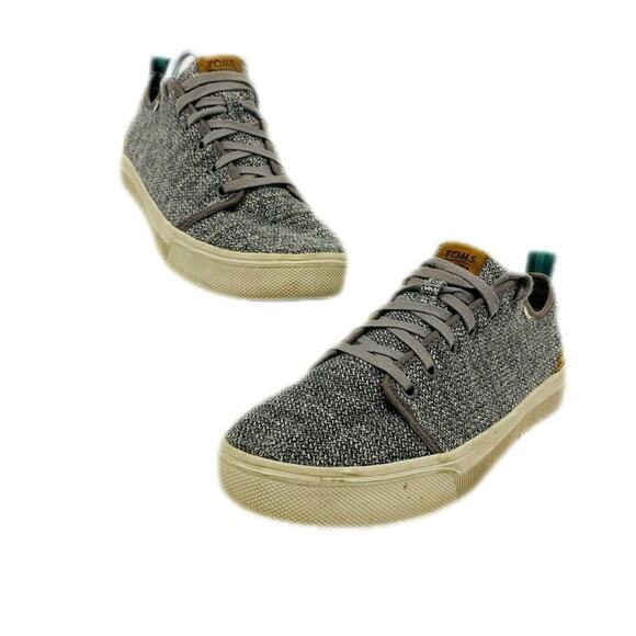 Toms Mens Gray Round Toe Low Top Lace Up Casual Sneakers Shoes Size 9 10013012 - Picture 1 of 9